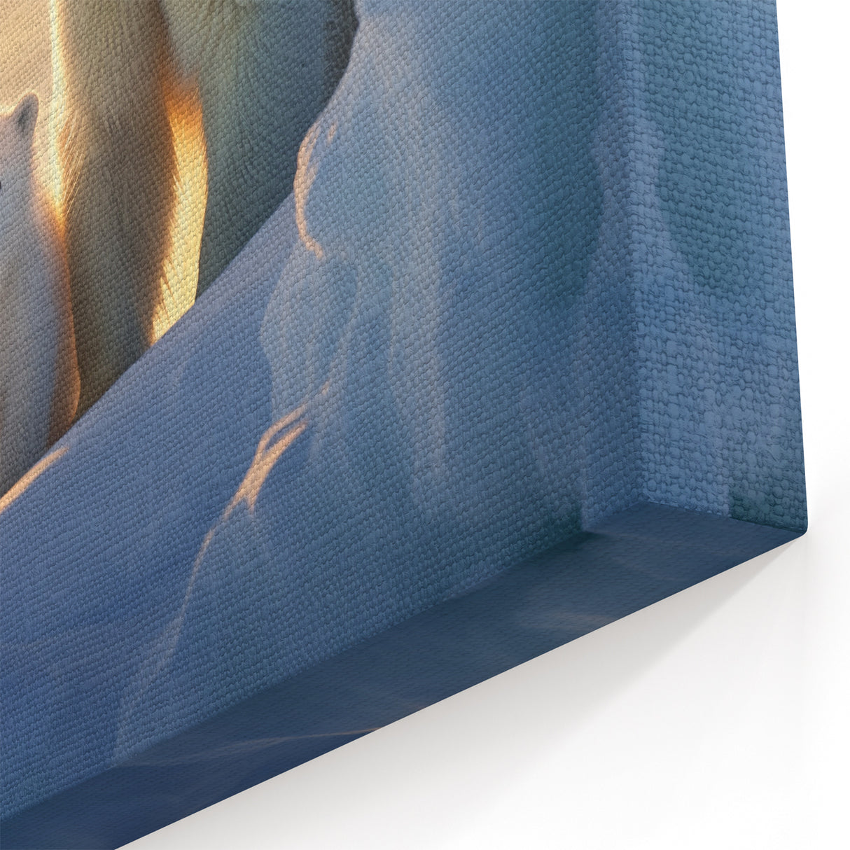 Sunset Polar Bear and Cub - Wildlife Arctic Canvas Art