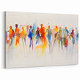 Vibrant Figurative Abstract Wall Art - Colorful Crowd Watercolor Print