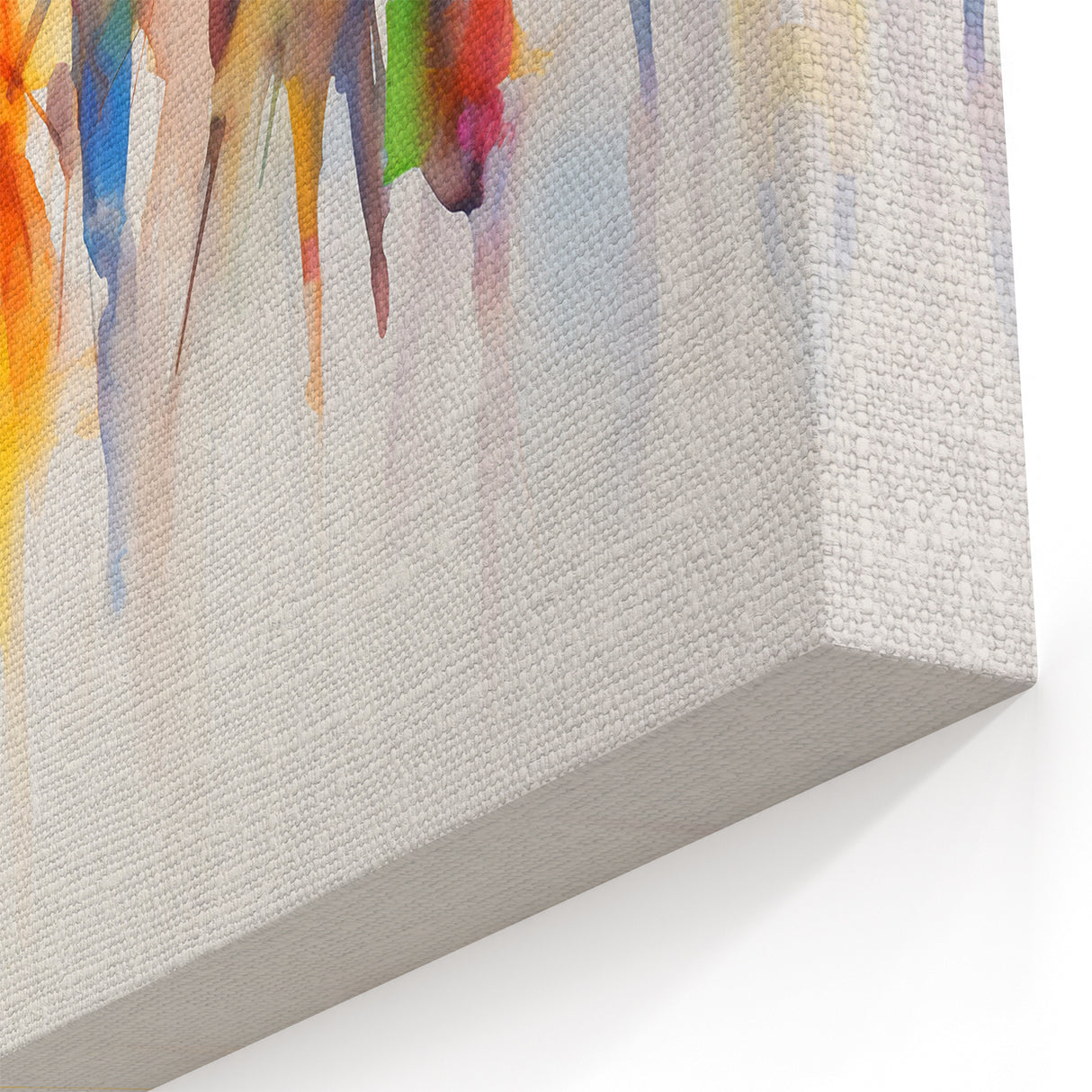 Vibrant Figurative Abstract Wall Art - Colorful Crowd Watercolor Print