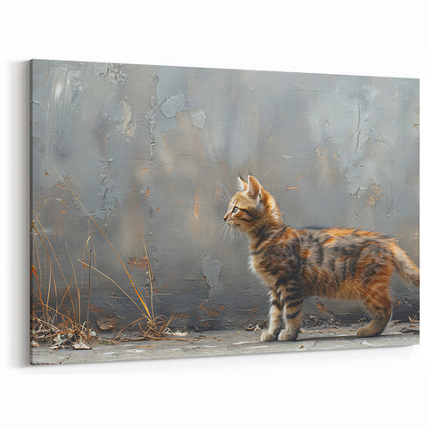 Cat Wall Art - Cute Cat Canvas Print - Framed & Acrylic Decor for Home