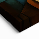 Modern Figurative Abstract Wall Art - Stylish Couple in Geometric Design