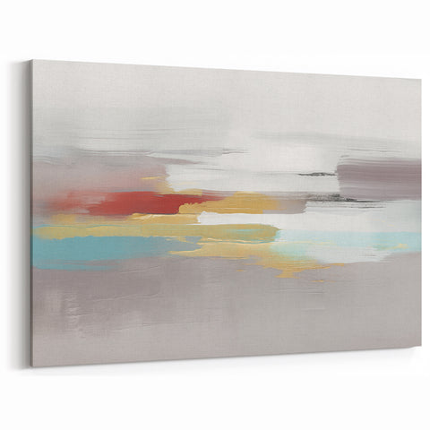 Colorful Horizon Abstract Art - Strokes and Lines Canvas Print