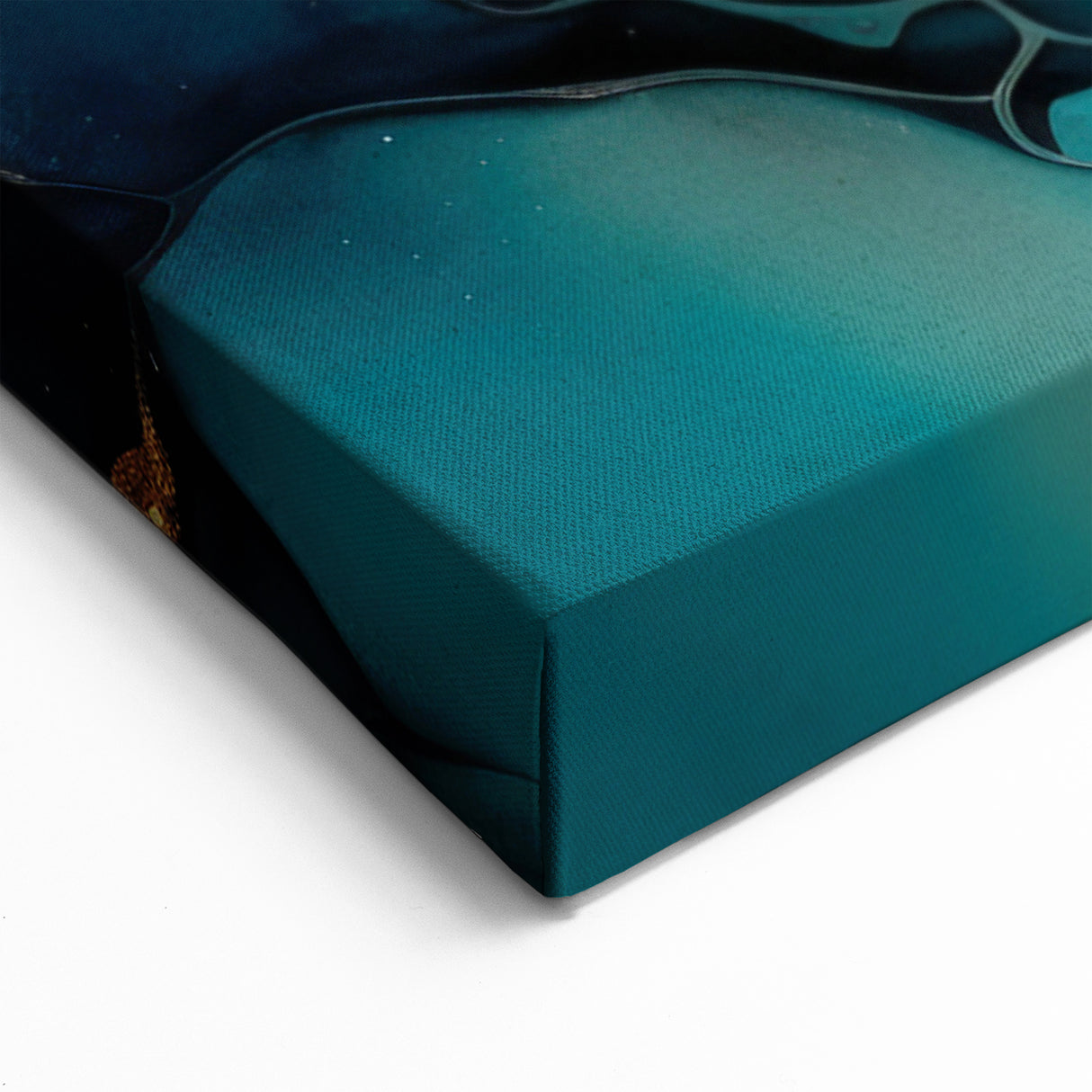 Elegant Figurative Abstract Wall Art - Hummingbird and Golden Branches