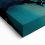 Elegant Figurative Abstract Wall Art - Hummingbird and Golden Branches