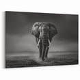 Powerful Elephant in the Storm - Dramatic Black and White Canvas Art