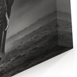 Powerful Elephant in the Storm - Dramatic Black and White Canvas Art