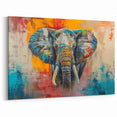 Colorful Abstract Elephant Art - Vibrant Safari-Inspired Canvas Print