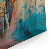 Colorful Abstract Elephant Art - Vibrant Safari-Inspired Canvas Print