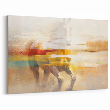 Galloping Horse Abstract Art - Strokes and Lines Canvas Print