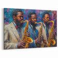 Dynamic Figurative Abstract Wall Art - Jazz Saxophonists in Harmony