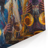 Dynamic Figurative Abstract Wall Art - Jazz Saxophonists in Harmony