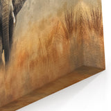 Serene Elephant in the Wild - Elegant Watercolor Canvas Art