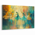 Vibrant Figurative Abstract Wall Art - Dancing Ballerinas in Motion