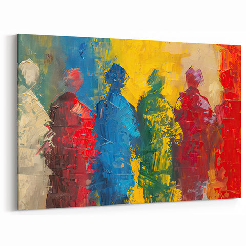 Colorful Figurative Abstracts on Canvas - Modern Human Figures Wall Art