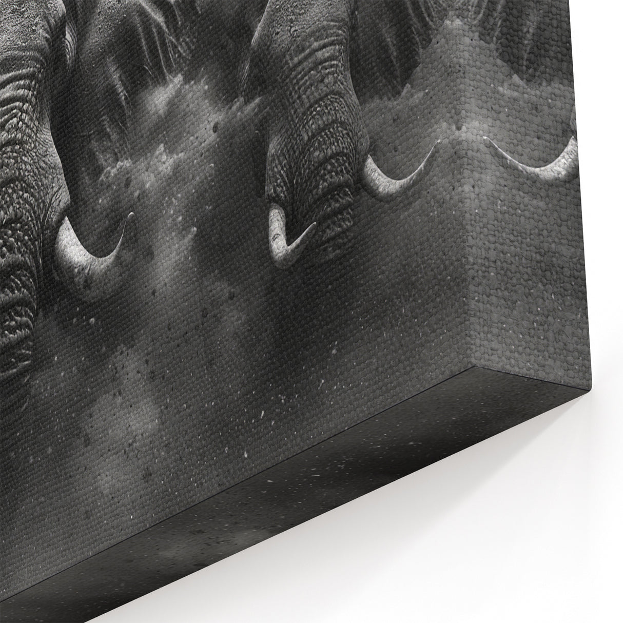 Elephant Stampede - Powerful Black and White Canvas Art