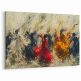 Dynamic Figurative Abstract Canvas - Vibrant Human Figures Wall Art