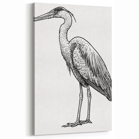 Elegant Heron Wall Art - Heron Canvas Art Print for Nature Decor