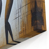 Elegant Dual Figures Abstract Art - Modern Black and White Wall Decor