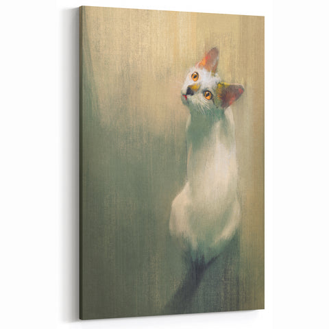 Elegant Cat Wall Art - Cute Cat Decor, Canvas & Framed Prints Available