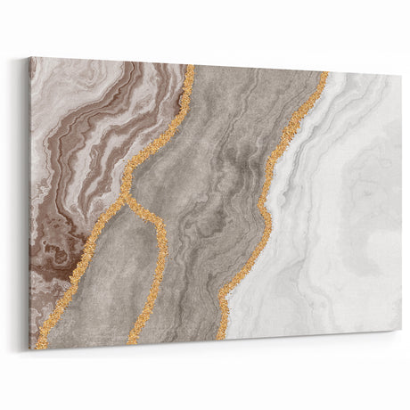 Neutral Tones Geometric Abstract Art - Strokes and Lines Canvas