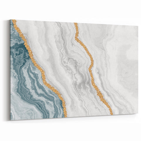 Oceanic Marble Abstract Art - Strokes and Lines Canvas Print
