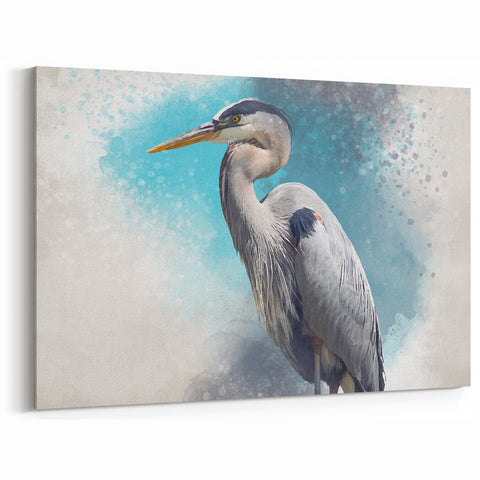 Heron Wall Art - Graceful Heron Canvas Print for Elegant Decor