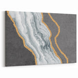 Elegant Grey Marble Abstract Art - Strokes and Lines Canvas Print