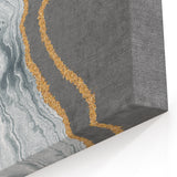 Elegant Grey Marble Abstract Art - Strokes and Lines Canvas Print