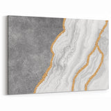 Chic Grey and White Marble Abstract Art - Strokes and Lines Canvas