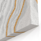 Chic Grey and White Marble Abstract Art - Strokes and Lines Canvas