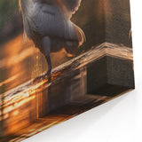 Egret Canvas Art - Dancing Egrets at Sunset Wall Decor for Home
