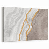 Neutral Elegance Marble Abstract Art - Strokes and Lines Canvas