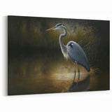 Heron Canvas Art - Majestic Heron in Evening Light Wall Decor