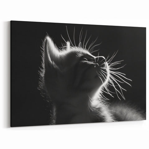 Elegant Cat Wall Art - Black & White Cat Decor, Canvas & Framed Prints
