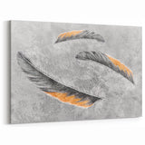 Dual Feather Elegance Abstract Art - Strokes and Lines Canvas