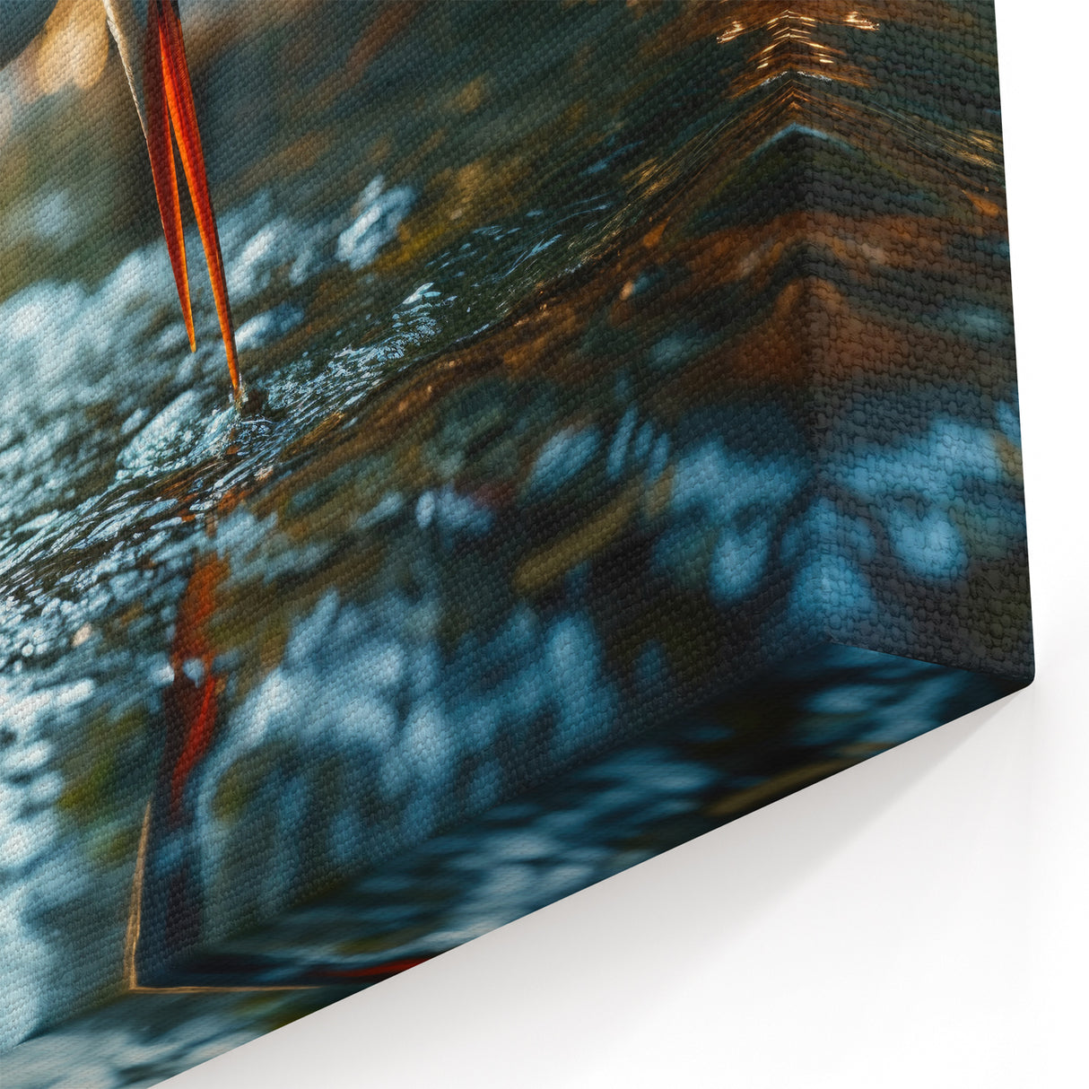 Egret Canvas Art - Elegant Egret at Sunset Water Wall Decor