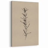 Minimalist Botanical Art in Black and Beige - Modern Simple Wall Decor
