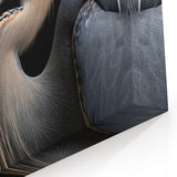 Heron Canvas Art - Striking Heron Portrait on Black Wall Decor