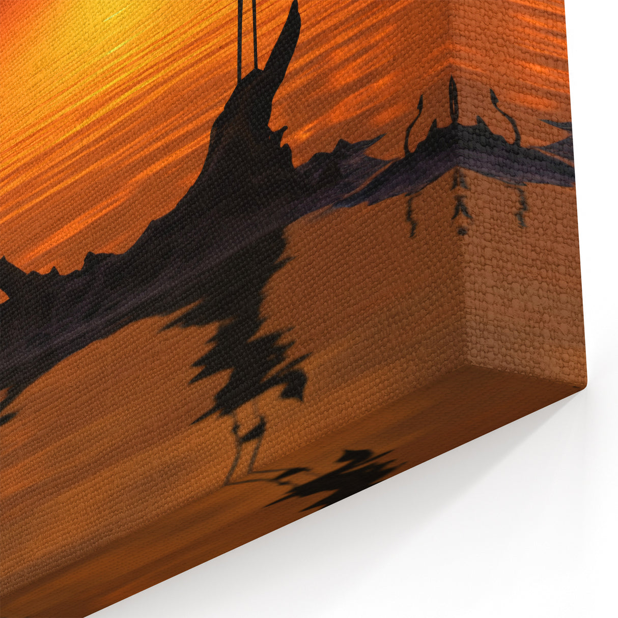 Heron Sunset Wall Art - Majestic Heron in Fiery Sunset Silhouette