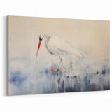 Minimalist Heron Wall Art - Tranquil Heron Canvas Print for Modern Decor