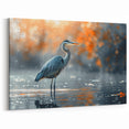 Vibrant Heron Wall Art - Stunning Heron Canvas Print with Bokeh Effect