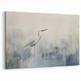 Ethereal Heron Wall Art - Serene Heron Canvas Print for Peaceful Decor