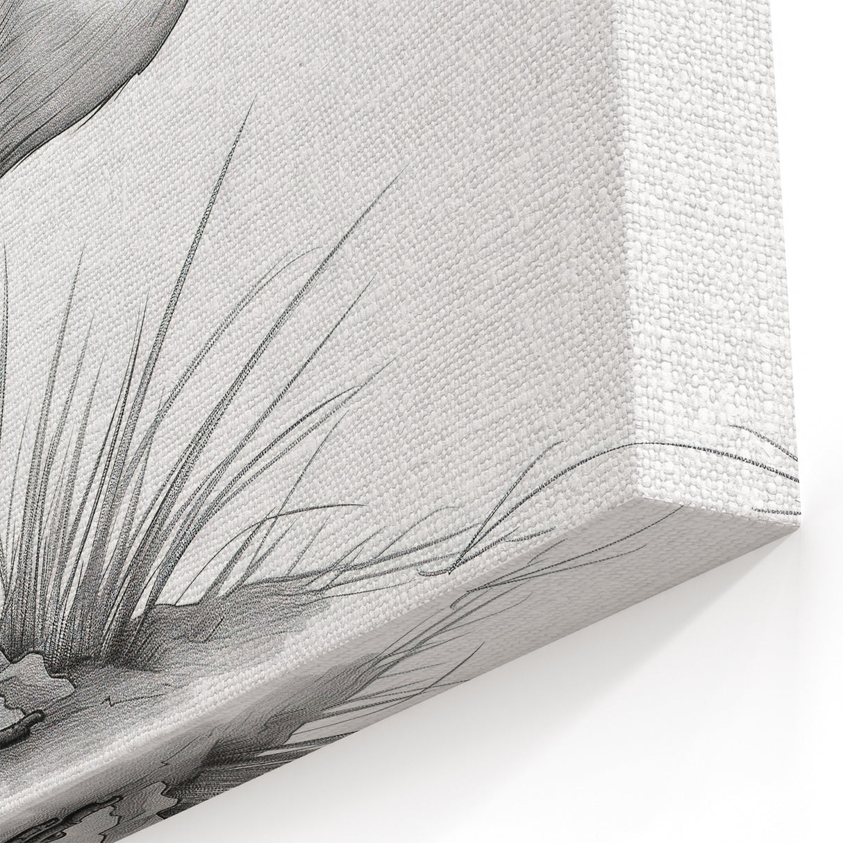 Elegant Heron Line Art - Detailed Heron Sketch Canvas Print for Art Lovers