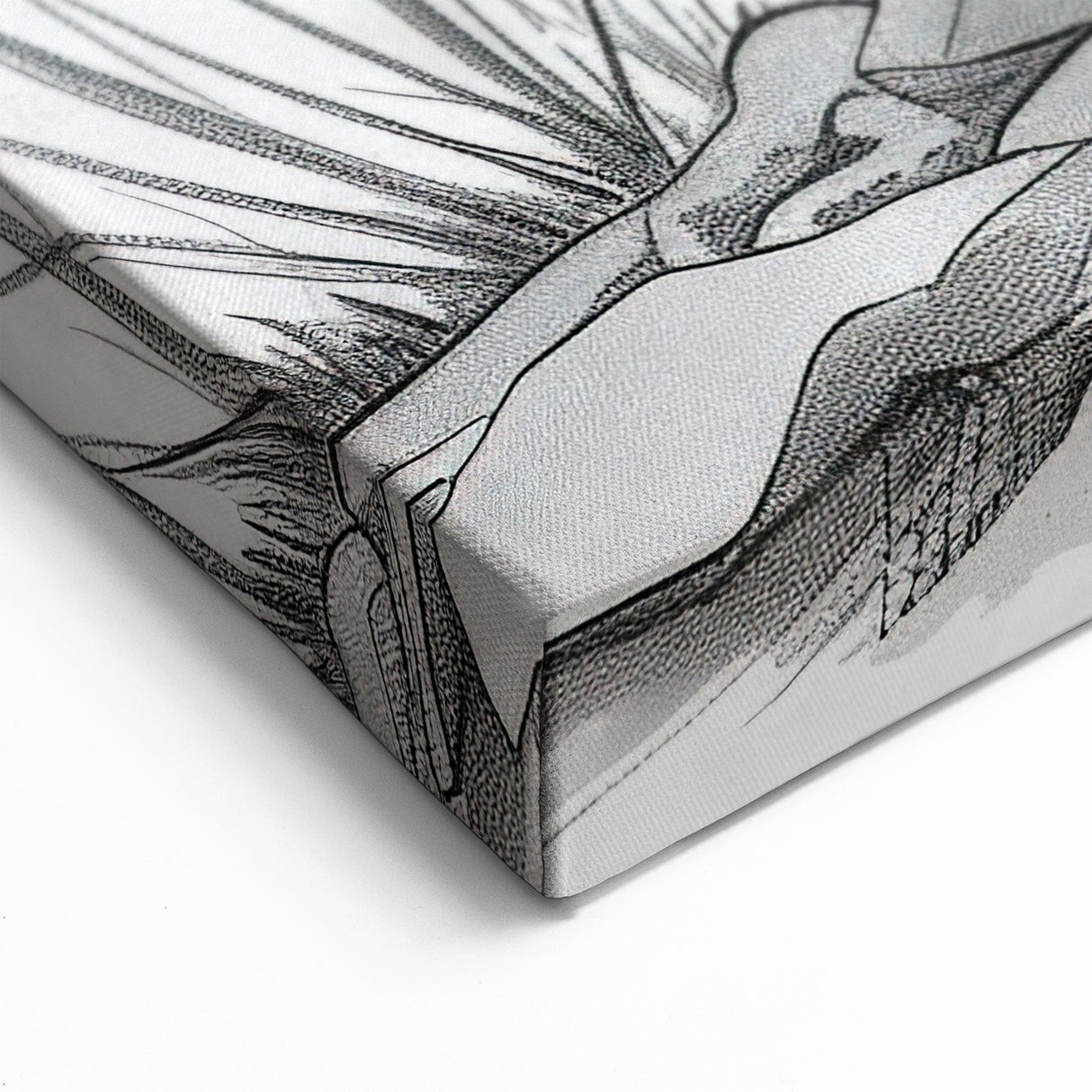 Elegant Heron Line Art - Detailed Heron Sketch Canvas Print for Art Lovers