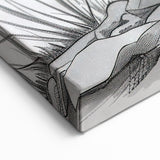 Elegant Heron Line Art - Detailed Heron Sketch Canvas Print for Art Lovers