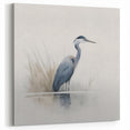 Serene Heron Wall Art - Minimalist Heron Canvas Print for Tranquil Spaces