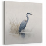 Serene Heron Wall Art - Minimalist Heron Canvas Print for Tranquil Spaces