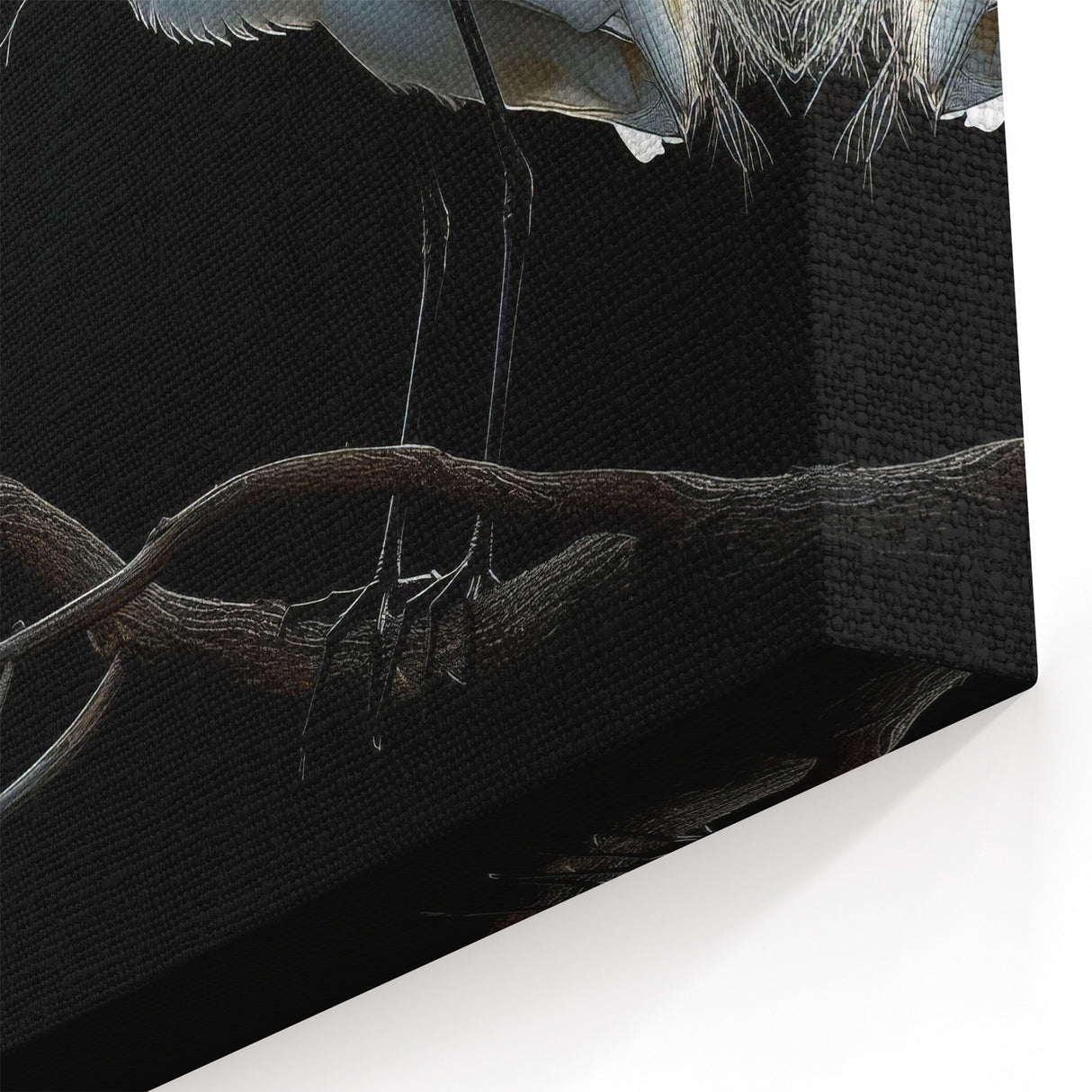 Dramatic Egret Wall Art - Elegant Egret Canvas Print for Modern Decor