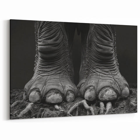Elephant Foot Close-Up Art - Textured Wildlife Canvas & Prints