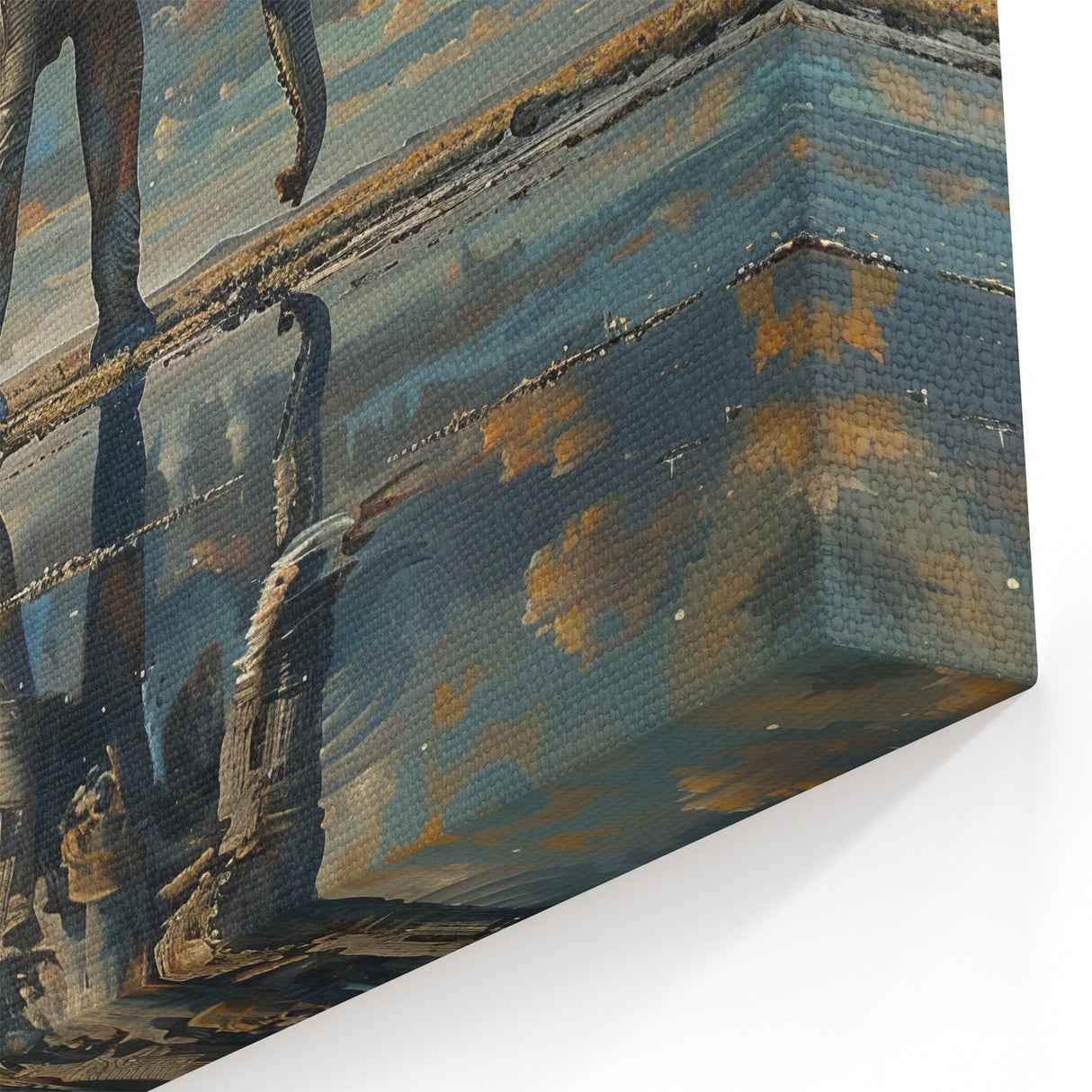 Reflective Elephant Wall Art - Serene Wildlife Canvas & Framed Prints